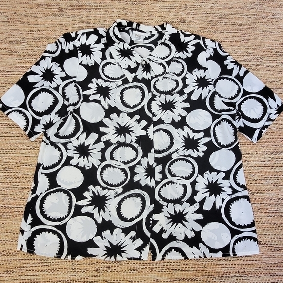 VINTAGE Satin Abstract Print Blouse - Picture 11 of 11